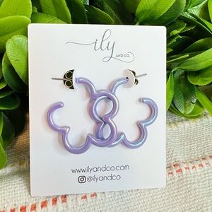 New Scallop Outline Hoop Earrings | Lavender | Hoops | Girly | Purple | Flower